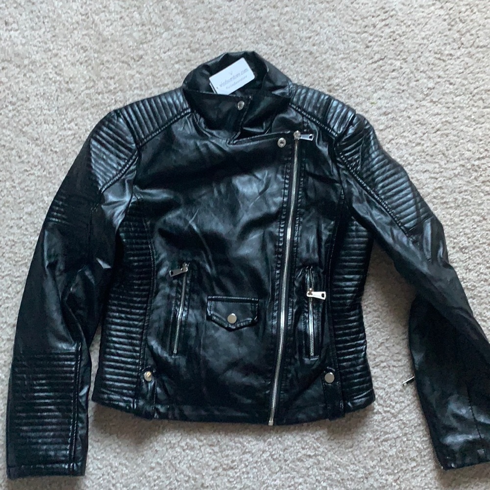 Black faux leather jacket